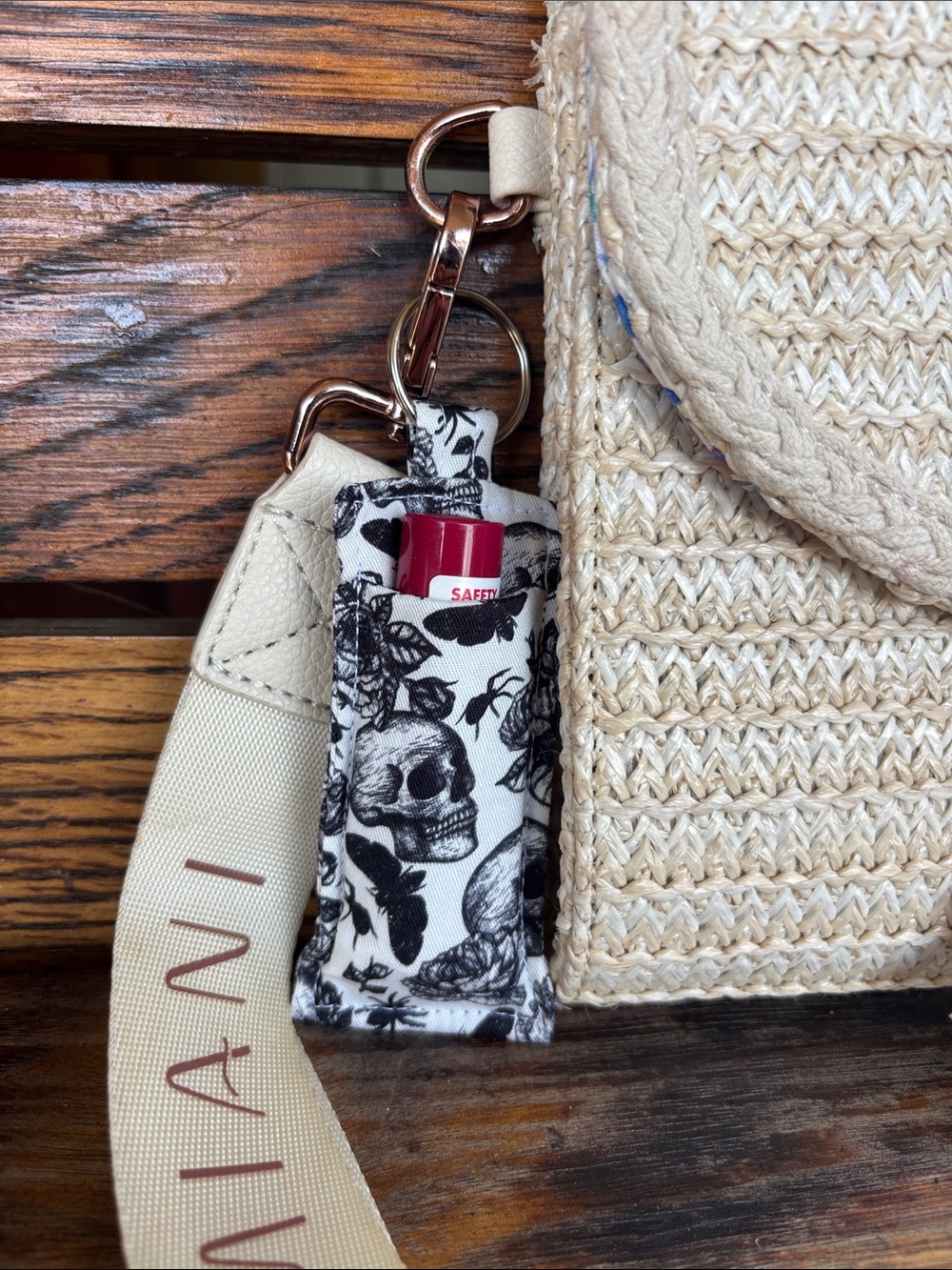 Skull Keychain Chapstick Holder